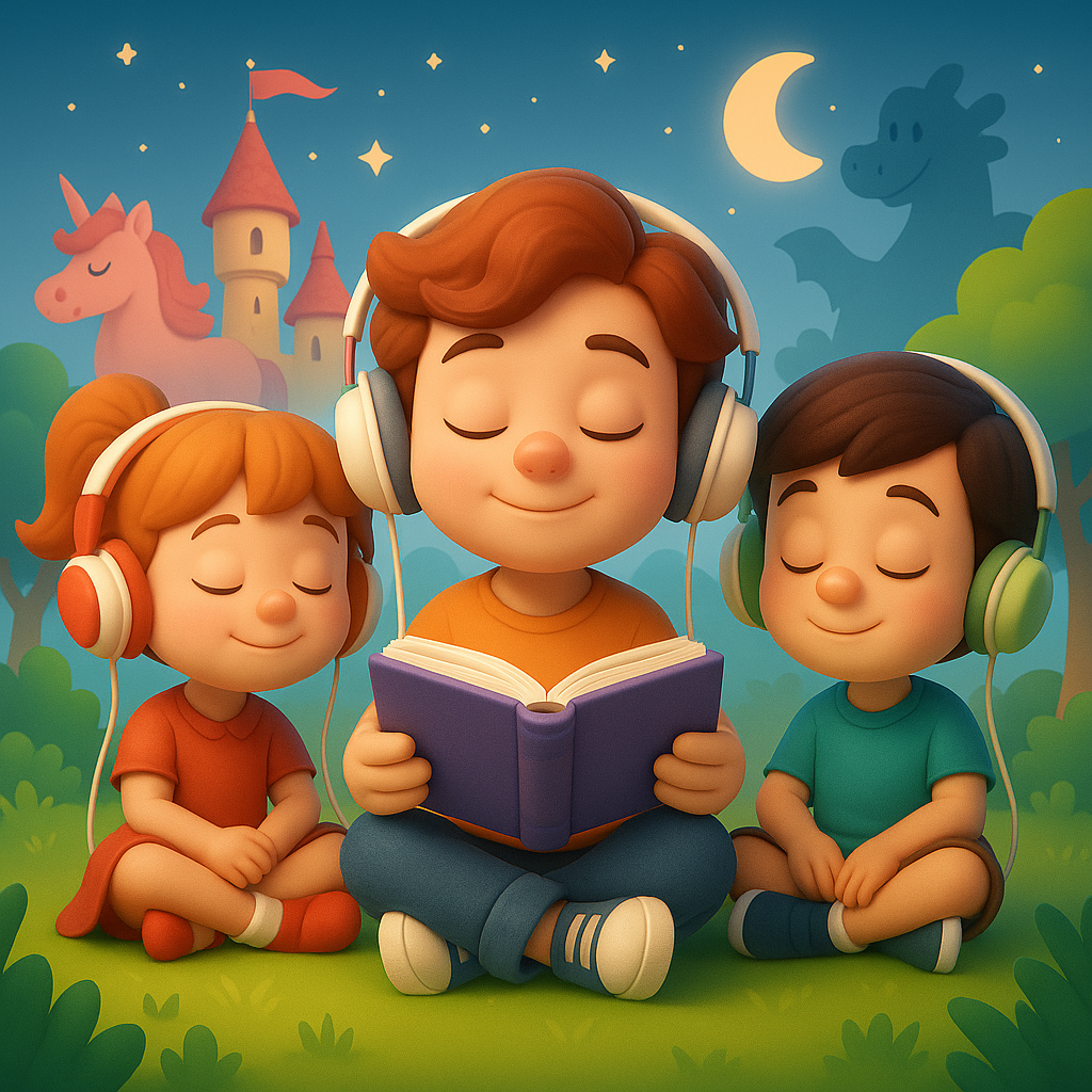 Enfants écoutant des histoires